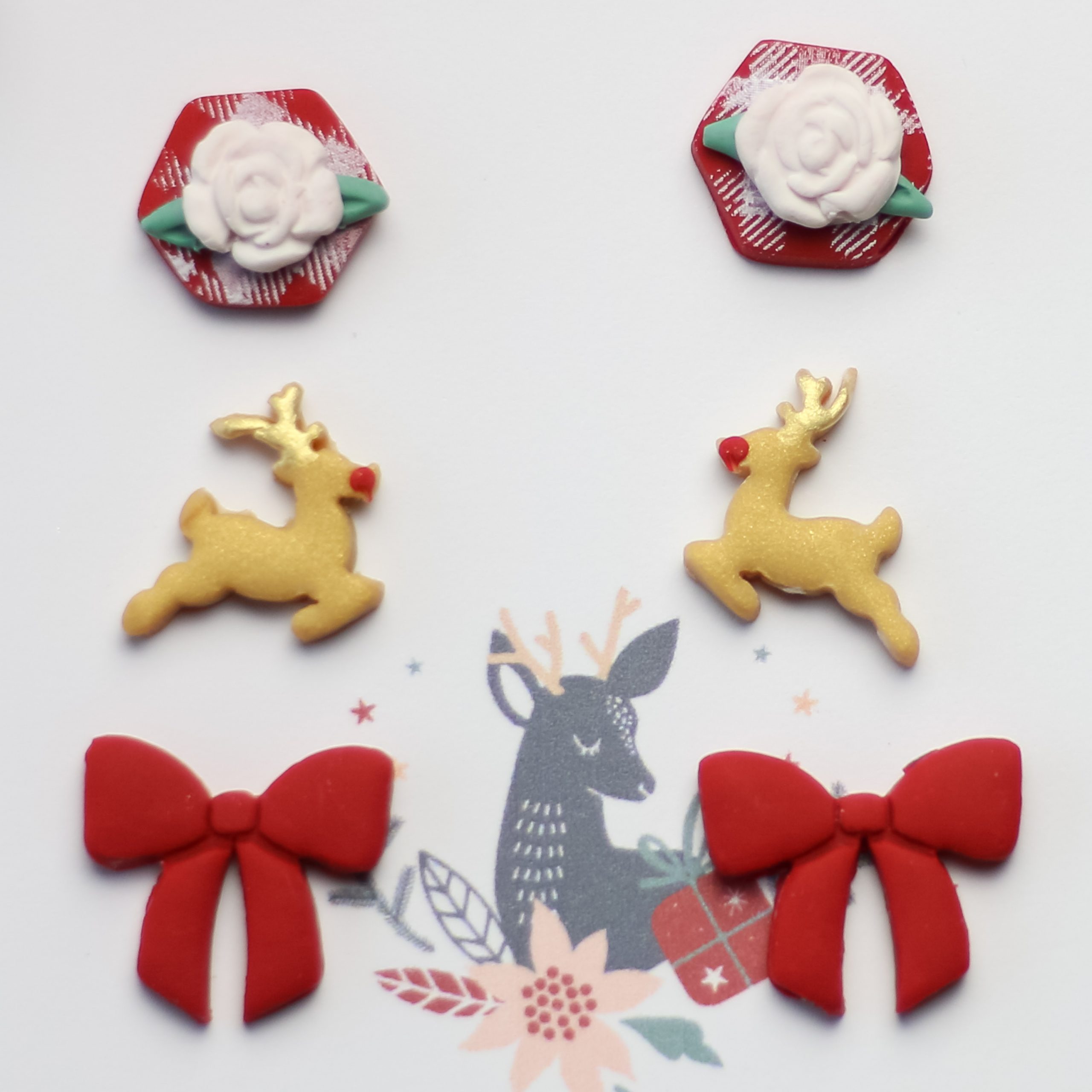 Christmas Bow Polymer Clay Earring Cutter, Christmas Clay Cutter